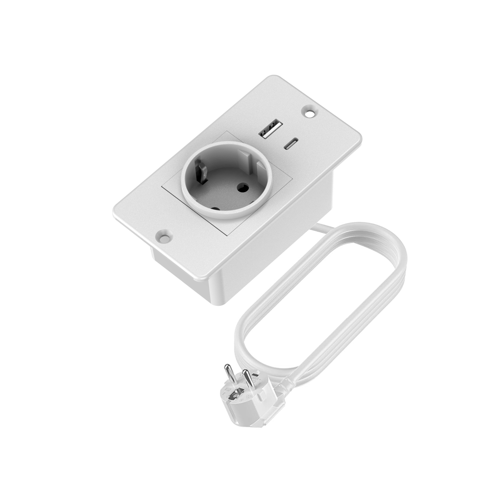 Commercial Kitchen In Residential Home - USB-A&Type-C と 1 つの AC コンセントを備えた埋め込み型電源タップ