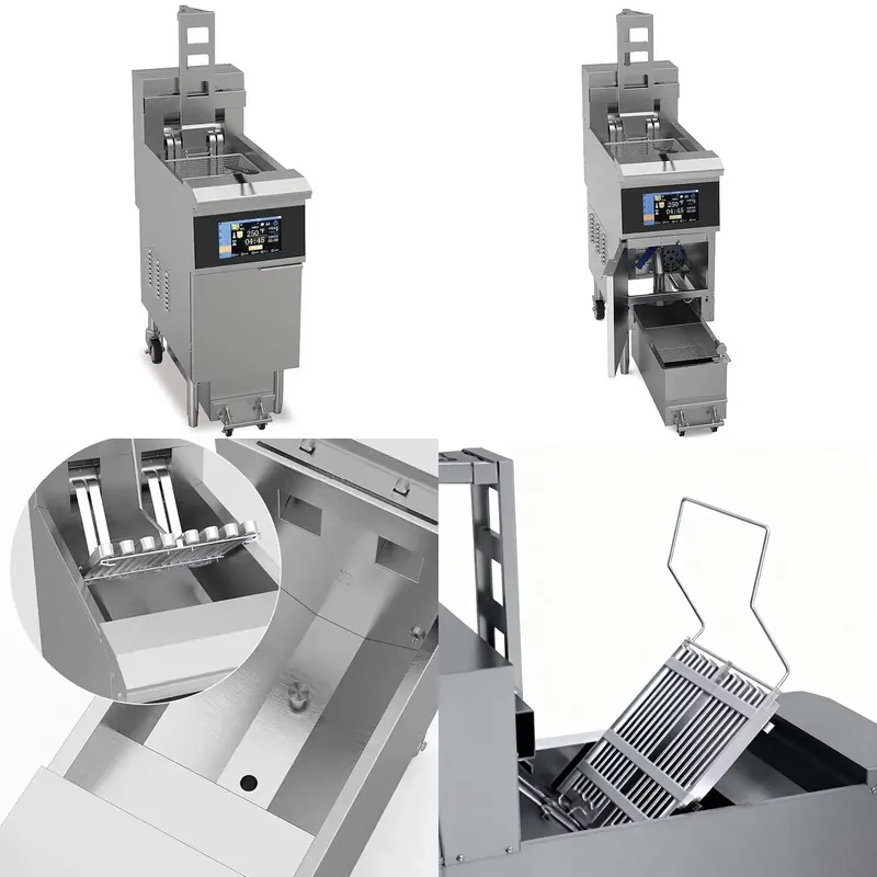Commercial Kitchen Maintenance - 2026年式 業務用ステンレス製 自動昇降式 シングルタンク タッチスクリーン式 電気式オープンディープフライヤー