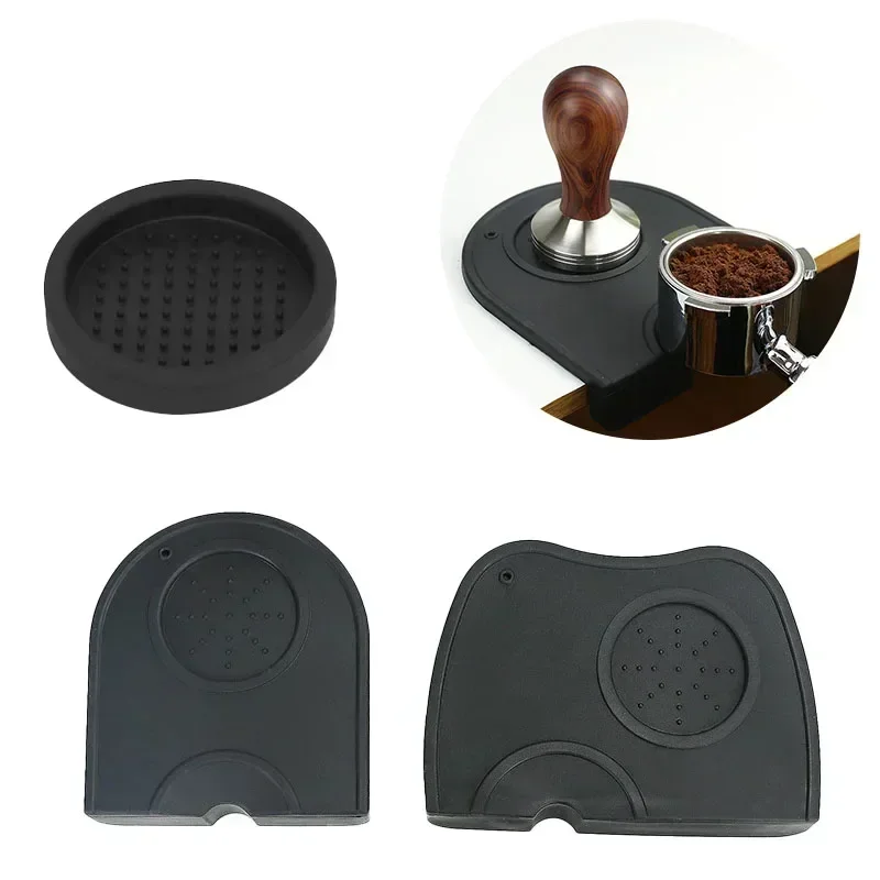 Commercial Kitchen Items - コーヒーパウダーパッド滑り止めシリコンタンピングステーションエスプレッソマット家庭用カフェバリスタツールブラックアクセサリーキッチン用品