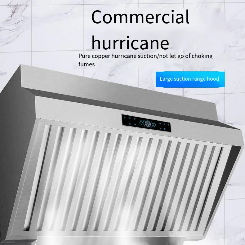 Commercial Kitchen Hoods - -OEM 1.8 メートルステンレス鋼排気フード業務用キッチンレンジフードホテルダブルモーター大吸引レンジフードタッチセンス