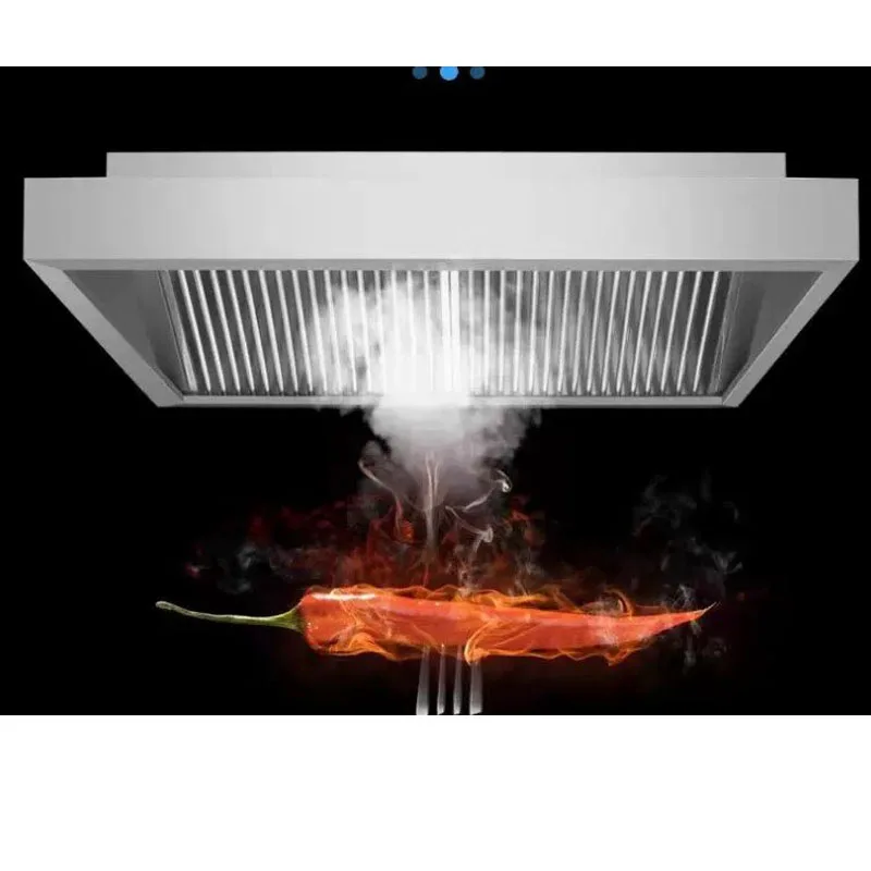 Commercial Kitchen Hood Cleaning - 業務用厨房排煙フード 厚型ステンレス製油分離バッフル 簡単清掃 壁掛け式排気フード カスタムメイド
