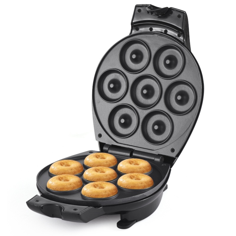 Donut Making Machine - 家庭用ミニドーナツメーカー電気ドーナツマシン700Wノンスティック表面で7個のドーナツが作れる朝食マシン