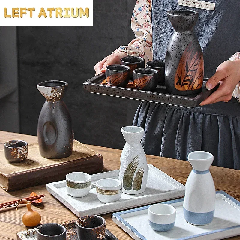 Commercial Kitchen Japanese - 日本の酒器セット クリエイティブな業務用居酒屋酒器ディスペンサー 家庭用キッチンヴィンテージ陶器焼酎ケトル 茶碗