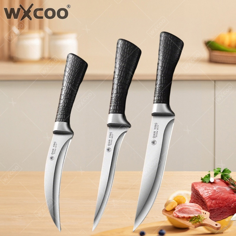 Commercial Kitchen Knives - WXCOOプロフェッショナルキッチン解体ナイフ、滑り止めハンドル付きステンレス鋼フルーツスライスナイフ（カバー付き）、骨抜きナイフ