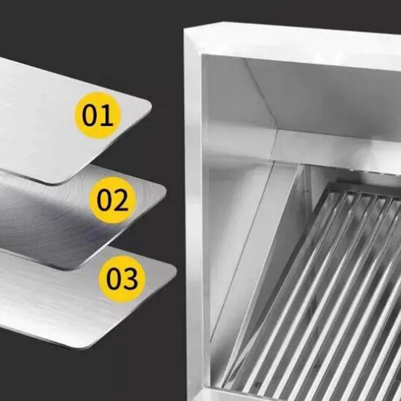 Commercial Kitchen Hood Cleaning - 業務用厨房排煙フード 厚型ステンレス製油分離バッフル 簡単清掃 壁掛け式排気フード カスタムメイド
