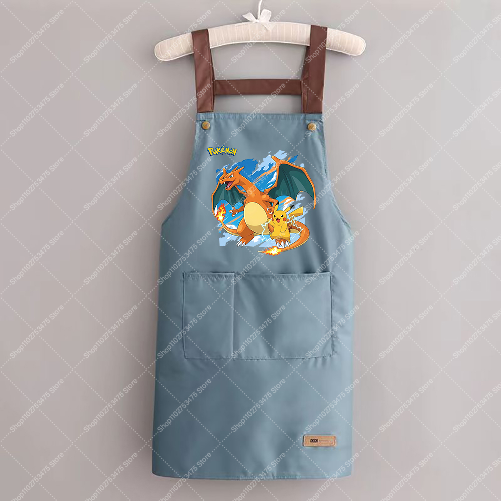 Commercial Kitchen Items - 女性男性ファッションプリントエプロン漫画キッチン用品ヒトカゲかわいいエプロンピカチュウ防水耐油ピニーギフト 2026