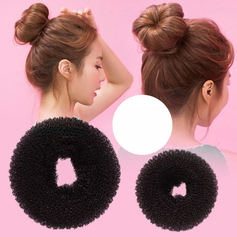 Donut Making Machine - 6/8/9.5 センチメートル黒/ブラウン/ホワイトマジックおだんごヘアメーカードーナツベーグルヘアツールヘアピン女性女の子スタイリング三つ編みヘアアクセサリー