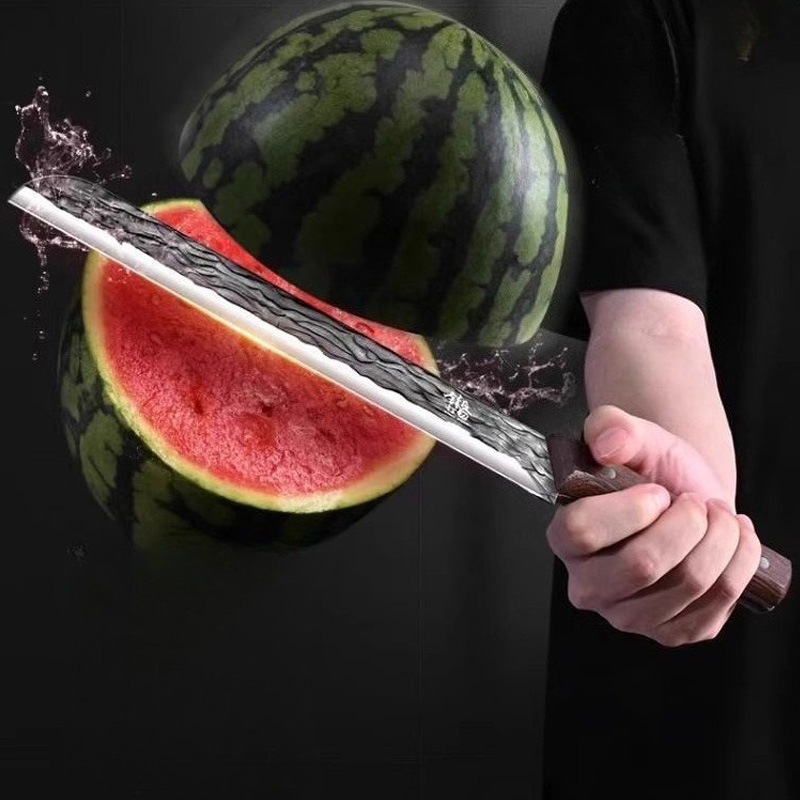 Commercial Kitchen Knives - 鍛造フルーツナイフは、果物屋がスイカのスライスを切るための特別に設計された大きくて長い業務用高級フルーツナイフです。