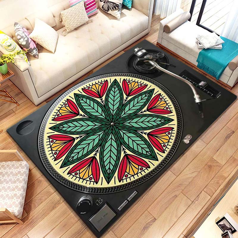 音楽ビニールディスクプレーヤーパターンラグカーペット寝室リビ - Commercial Kitchen Vinyl Flooring のレビューと価格