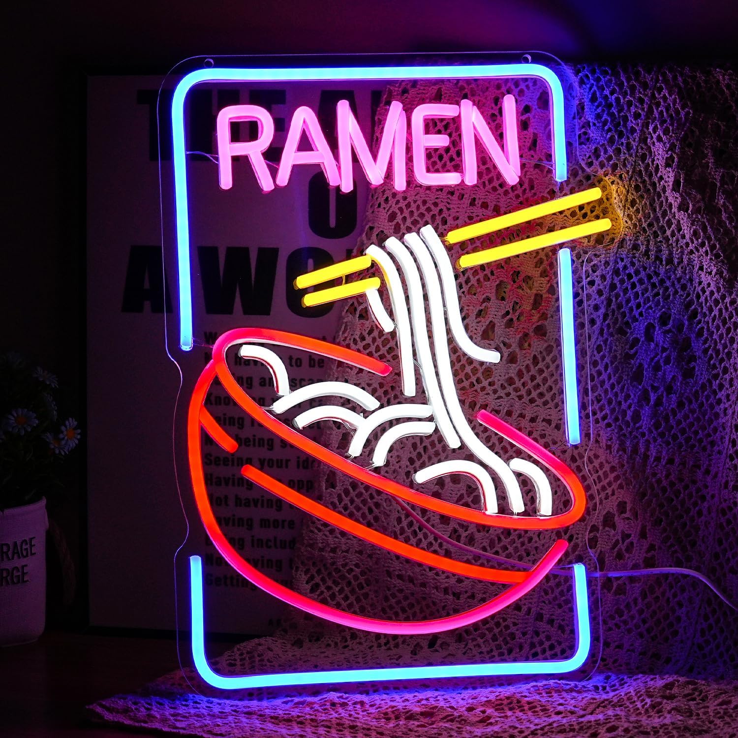 USB調光可能なラーメンボウルネオンサイン、麺と箸付き、日本 - Commercial Kitchen Japanese のレビューと価格