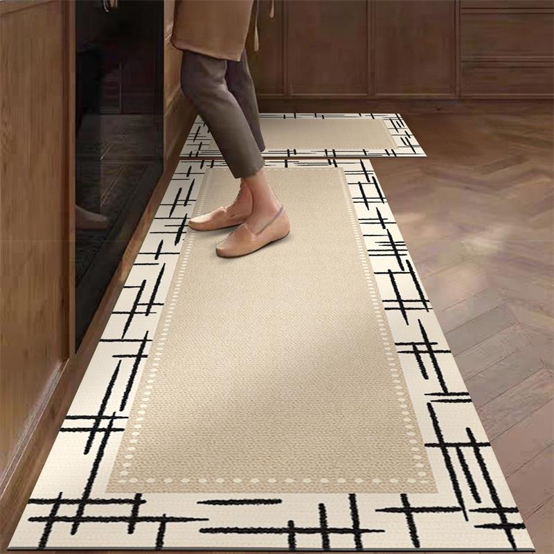 キッチンラグ PVC 防水 レザーカーペット ベージュ ロン - Commercial Kitchen Vinyl Flooring のレビューと価格