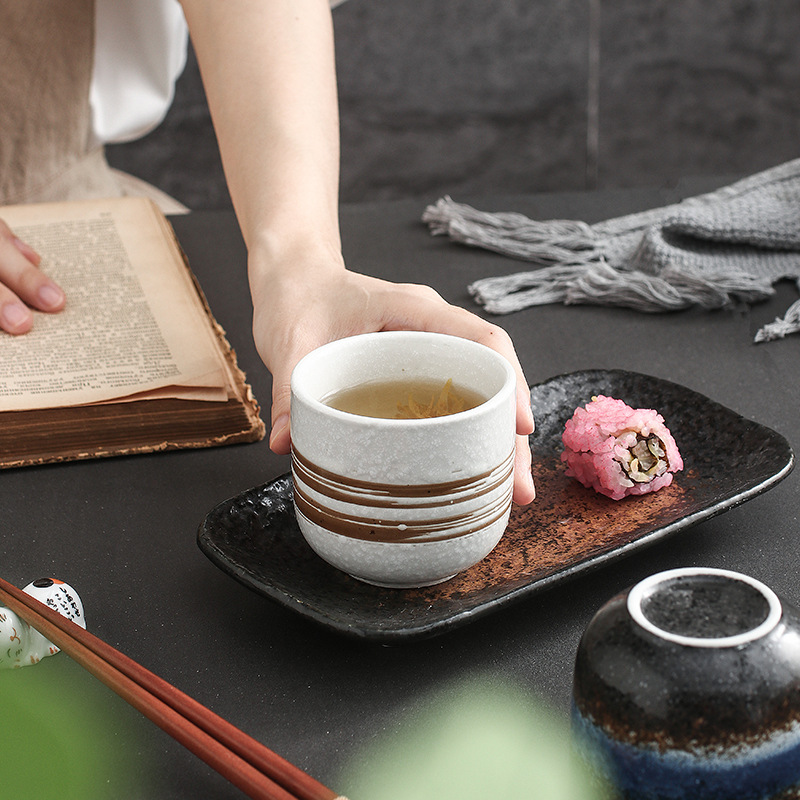 レトロな積み重ね可能なティーカップ,日本のセラミックマグ,寿 - Commercial Kitchen Japanese のレビューと価格