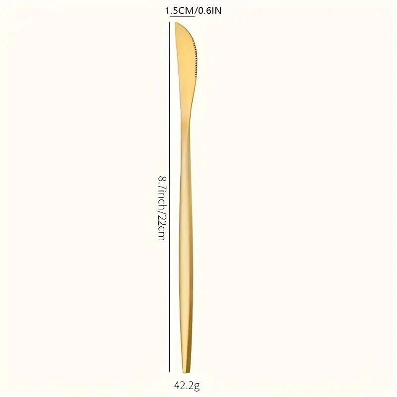 12 個 Golded ディナーナイフステンレス鋼食器西洋ス - Commercial Kitchen Knives のレビューと価格