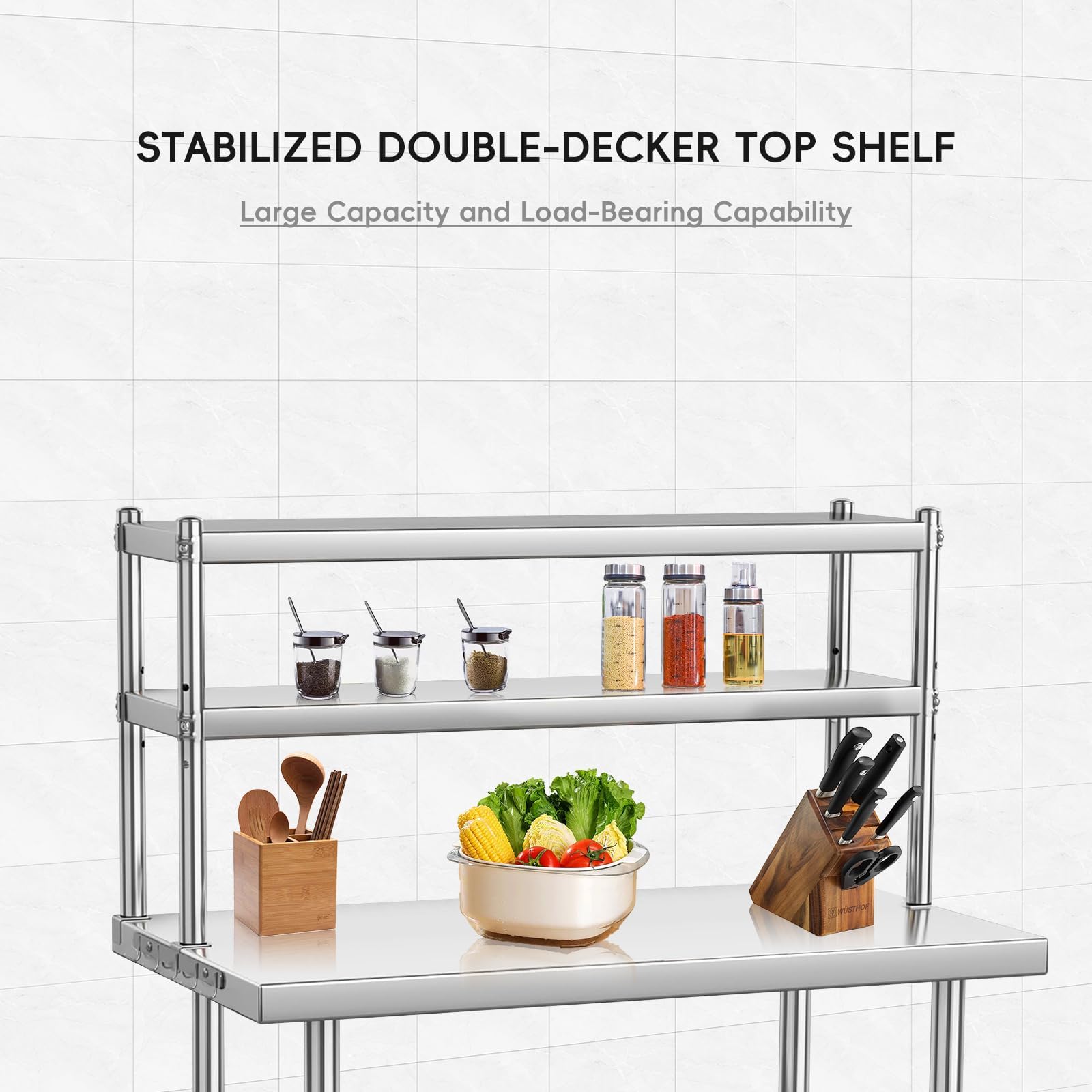 48x24ヘビーデューティー ステンレス製ワークテーブル 業 - Commercial Kitchen Prep Table With Storage のレビューと価格