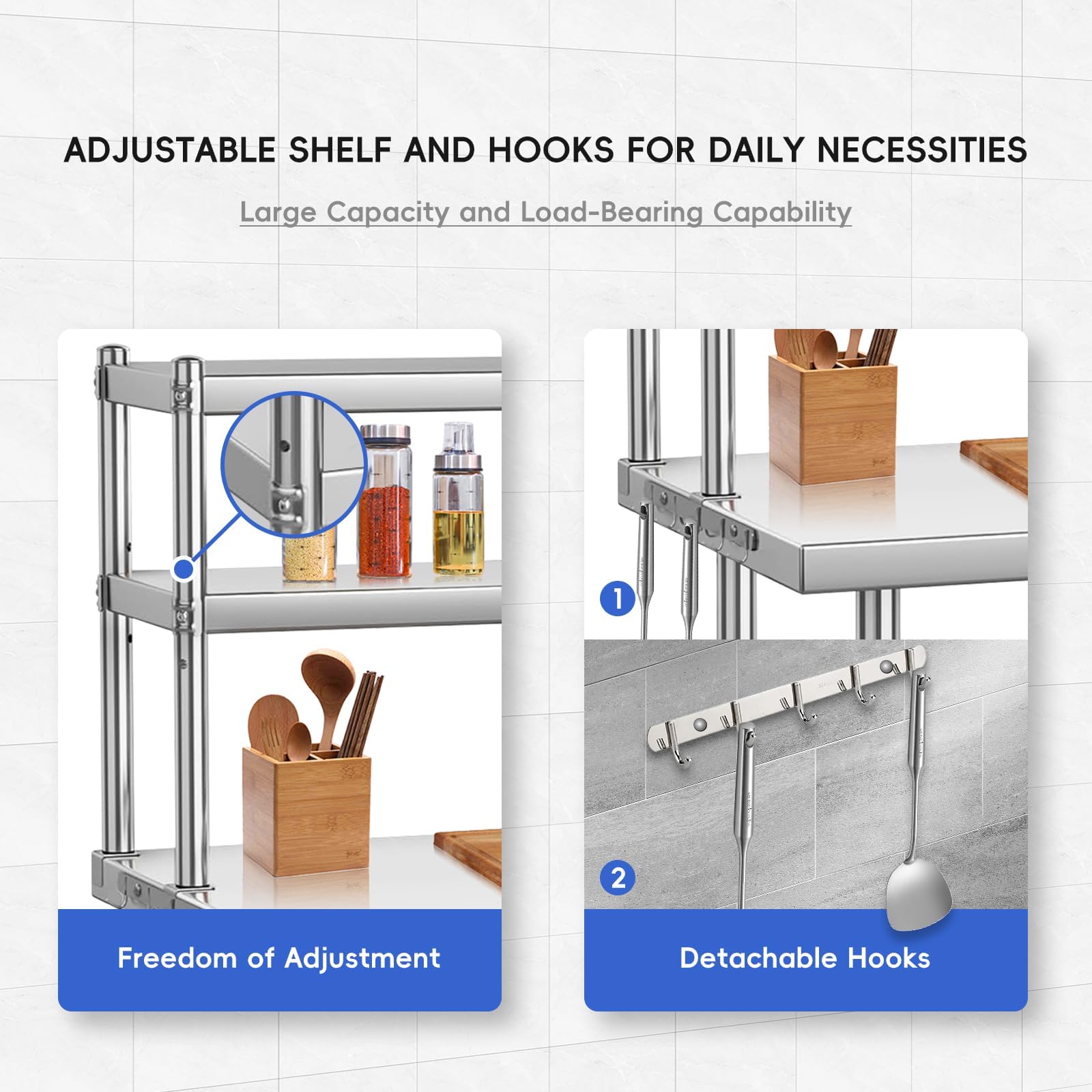 48x24ヘビーデューティー ステンレス製ワークテーブル 業 - Commercial Kitchen Prep Table With Storage のレビューと価格