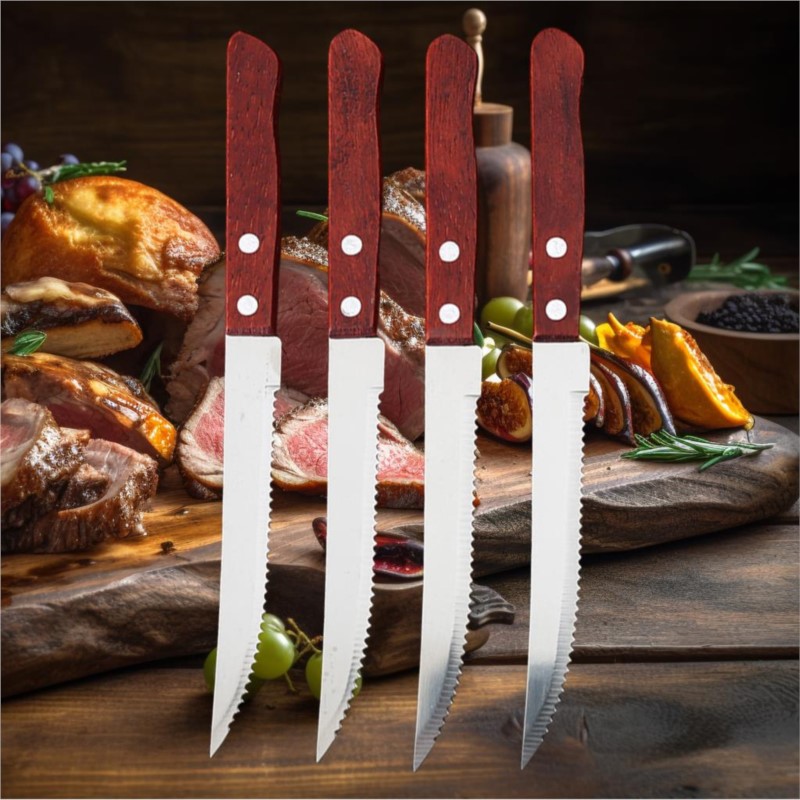 1-20 個ステンレス鋼ステーキナイフ木製ハンドルディナーシ - Commercial Kitchen Knives のレビューと価格
