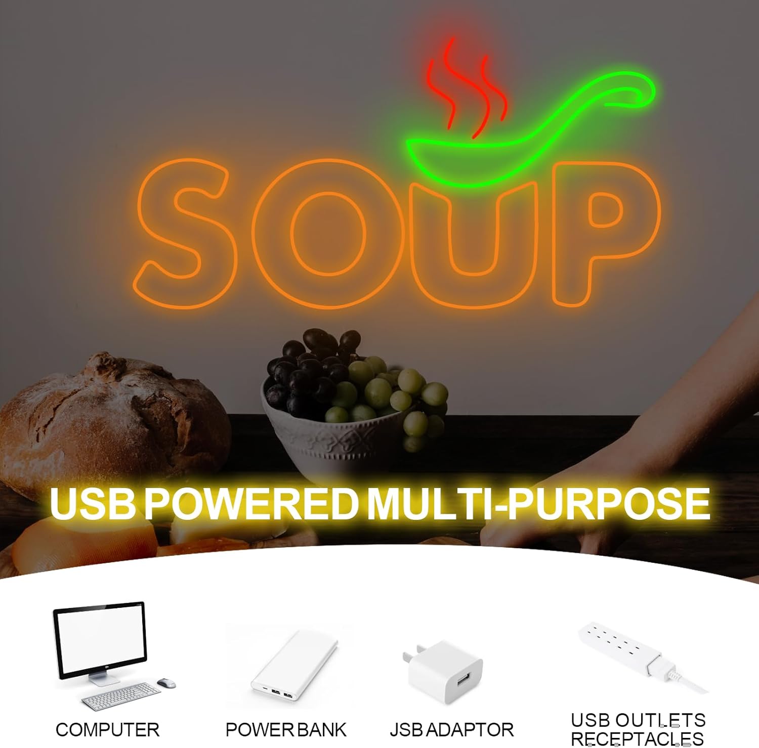 スープネオンサイン USB電源 フードショップ LEDライト - Commercial Kitchen Japanese のレビューと価格