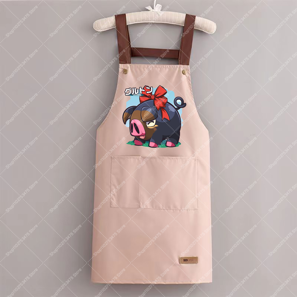 女性男性ファッションプリントエプロン漫画キッチン用品ヒトカゲ - Commercial Kitchen Items のレビューと価格