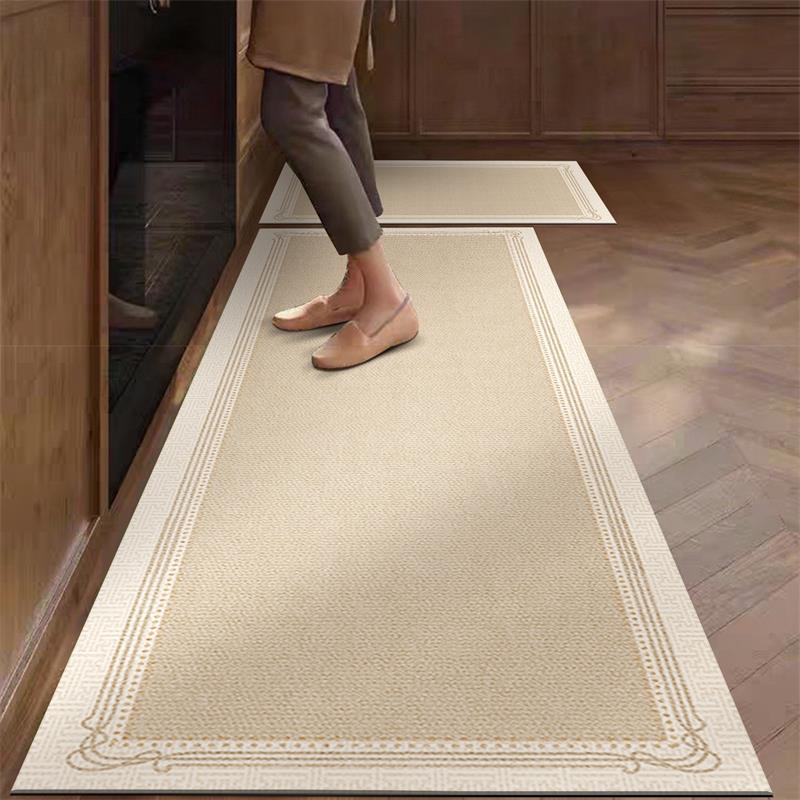 キッチンラグ PVC 防水 レザーカーペット ベージュ ロン - Commercial Kitchen Vinyl Flooring のレビューと価格