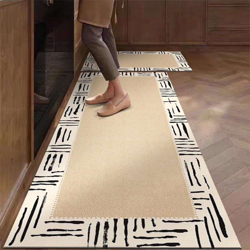 キッチンラグ PVC 防水 レザーカーペット ベージュ ロン - Commercial Kitchen Vinyl Flooring のレビューと価格