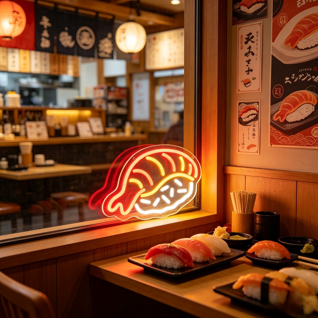 クリエイティブ寿司 LED ネオンライト USB 調光可能な - Commercial Kitchen Japanese のレビューと価格