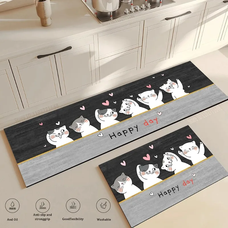 猫キッチンコーナー ロングフロアマット 吸収性 滑り止めビニ - Commercial Kitchen Vinyl Flooring のレビューと価格